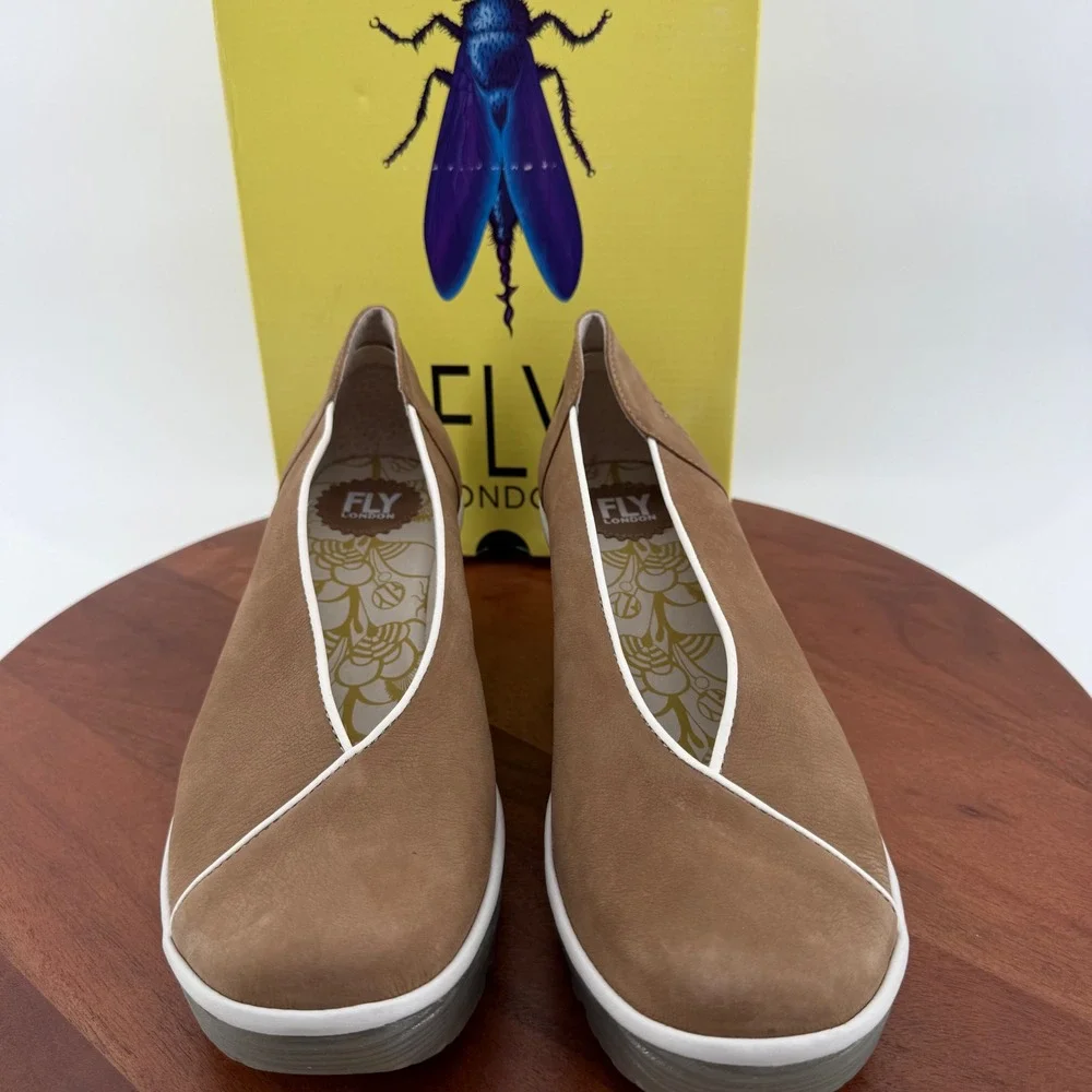 Fly London Yuca839Fly Sand Leather Wedge Platform Pumps Women's EU 42/US 10.5-11